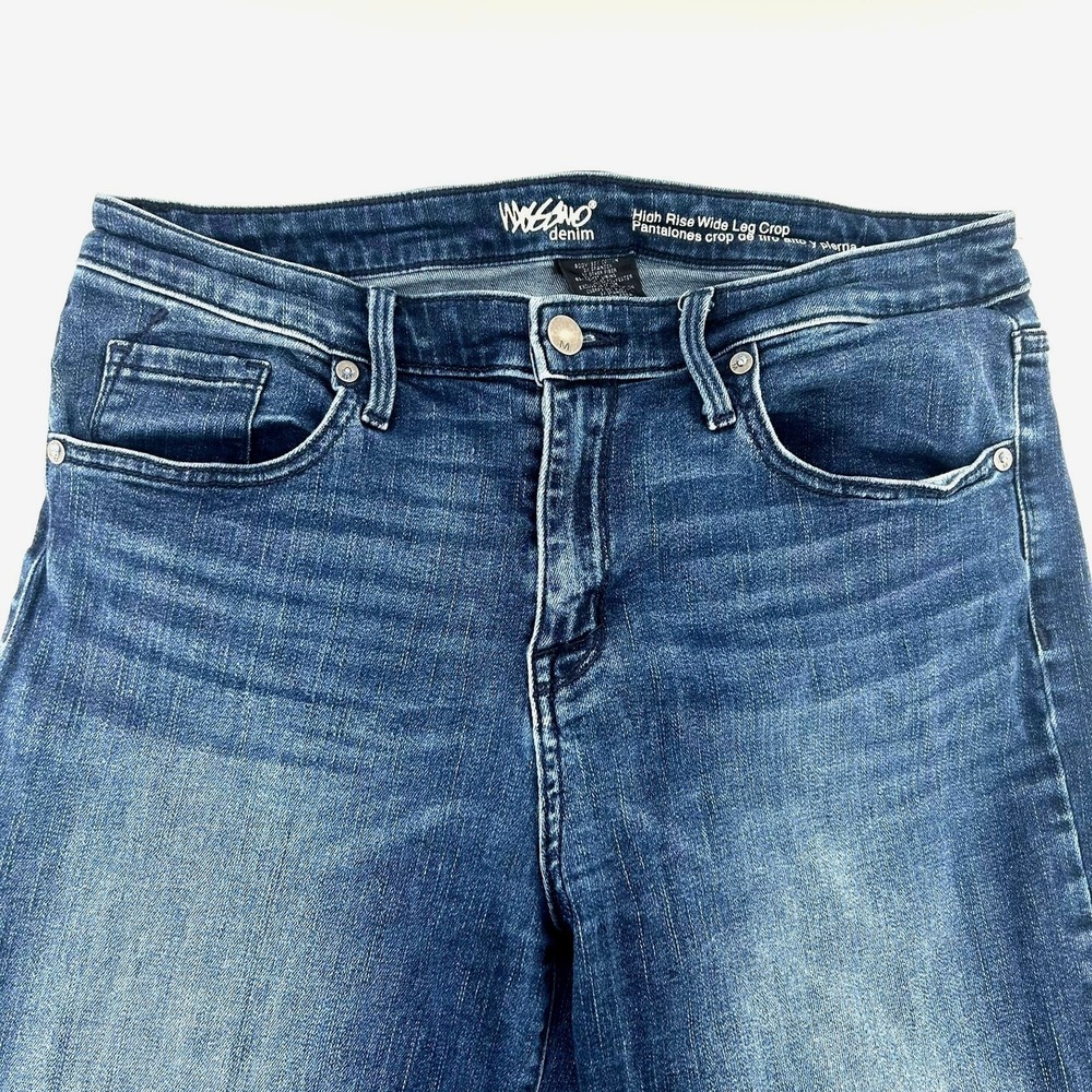 Mossimo Denim High Rise Wide Leg Crop Jeans Size 10/30R Blue Super Stretch